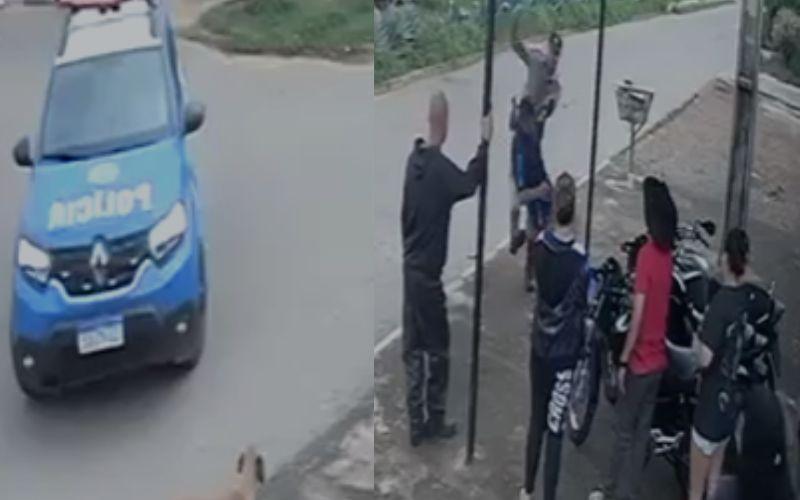 Vídeo: jovem registra ocorrência contra policial militar que lhe aplicou rasteira durante abordagem em Novo Gama; batalhão abrirá investigação